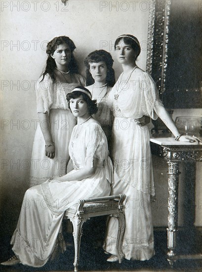 The four daughters of Tsar Nicholas II of Russia, 1910s. Artist: K von Hahn