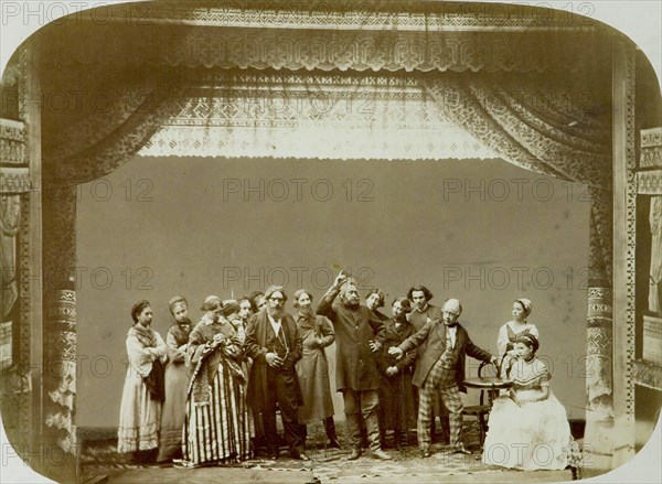 Theatre group of the Folk Theatre, Russia, 1892. Artist: Unknown