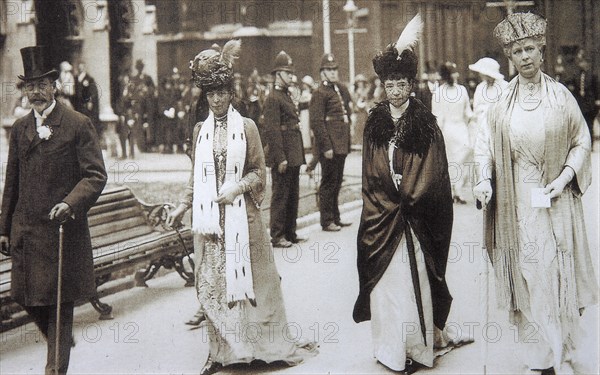 Tsarina Maria Fyodorovna of Russia visiting Britain, 1890s. Artist: Unknown