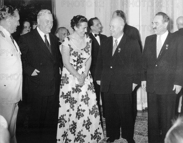 The signing ceremony of the Belgrade Declaration, Belgrade, Yugoslavia, 2 July 1955. Artist: Anon