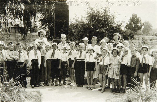 A Young Pioneers unit in Yalta, Crimea, USSR, 1950s. Artist: Unknown