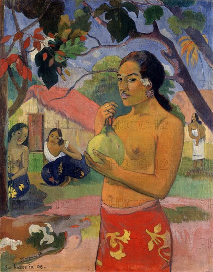 'Eu haere ia oe (Woman Holding a Fruit. Where Are You Going?)', 1893. Artist: Paul Gauguin