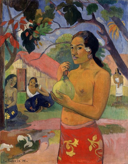 'Eu haere ia oe (Woman Holding a Fruit. Where Are You Going?)', 1893.  Artist: Paul Gauguin