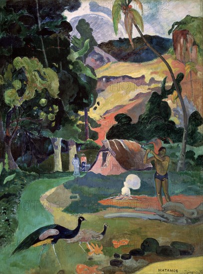 'Matamoe (Death. Landscape with Peacocks)', 1892. Artist: Paul Gauguin