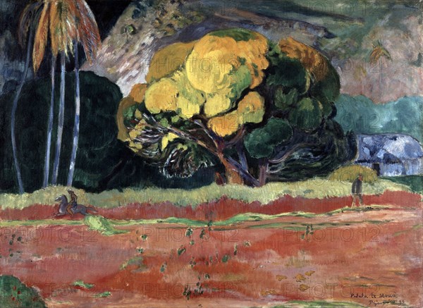 'Fatata Te Moua (At the Foot of a Mountain)', 1892.  Artist: Paul Gauguin