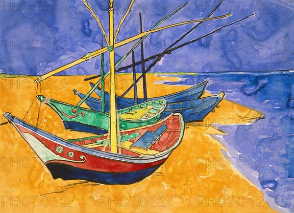 'Boats on the Beach of Les-Saintes-Maries', 1888.  Artist: Vincent van Gogh