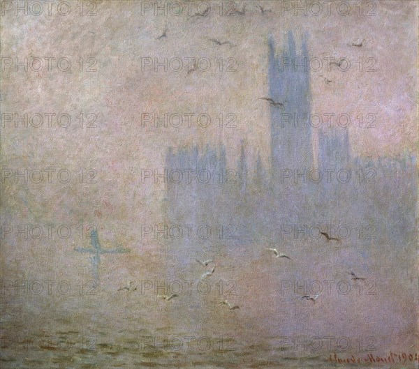 'Seagulls. The Thames in London. The Houses of Parliament', 1903-1904. Artist: Claude Monet