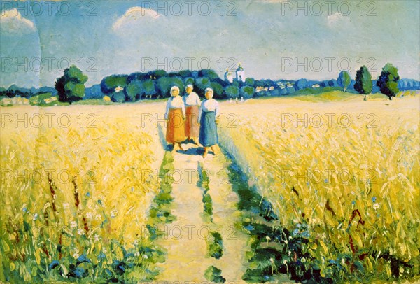 'Three Women on the Road', after 1927. Artist: Kazimir Malevich