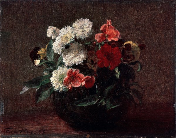 'Flowers in an Earthenware Vase', 1883. Artist: Henri Fantin-Latour