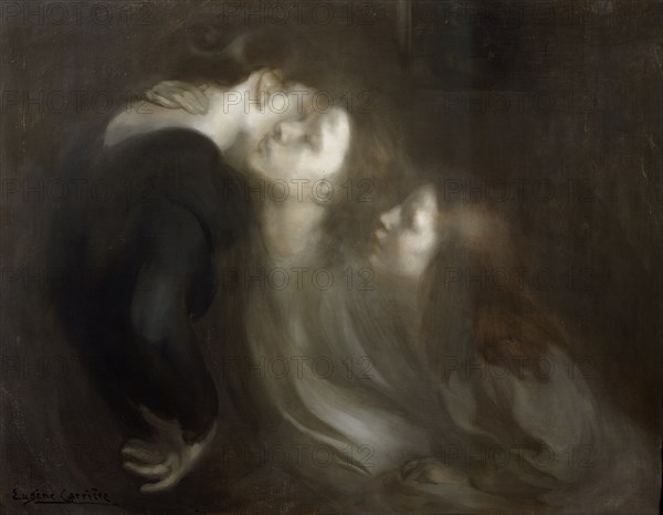 'The Motherly Kiss', late 1890s.  Artist: Eugene Carriere