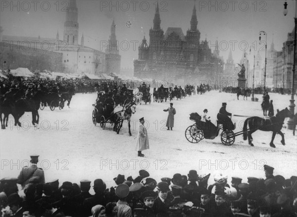 Coach station at the Strastnoy Monastery, Moscow, Russia, c1900-c1905. Artist: Unknown