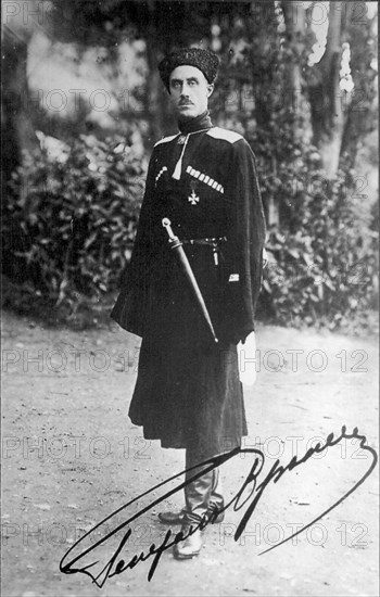 Baron Pyotr Nikolayevich Wrangel, White general of the Russian Civil War, 1919. Artist: Anon