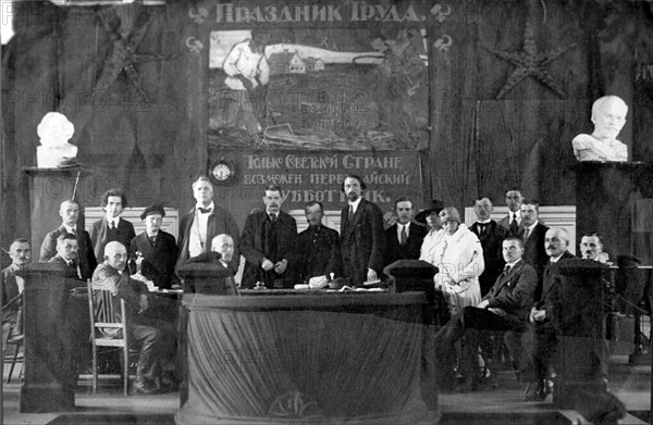 May Day meeting, Russia, 1920. Artist: Anon