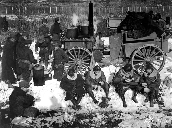 An American infantry camp in Siberia, Russia, December 1918. Artist: Anon