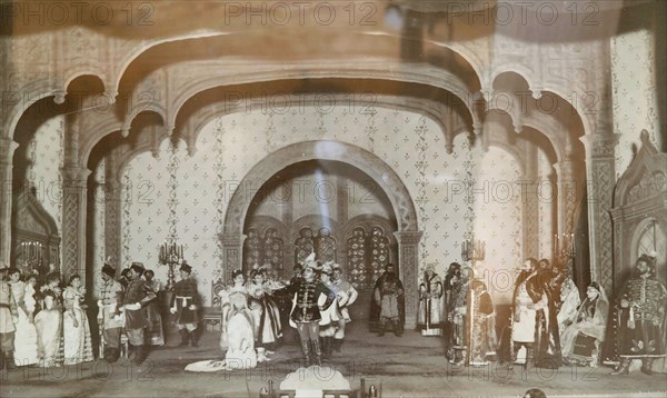 Scene from Alexander Ostrovsky's play 'False Dmitriy', Maly Theatre, Moscow, Russia, 1870s. Artist: Unknown