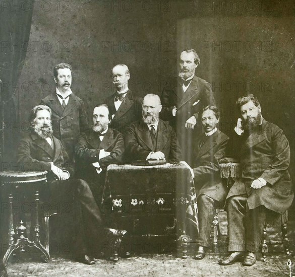 Russian playwrights, 1870s. Artist: Unknown