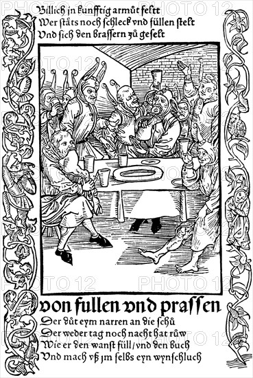 Illustration from the book Ship of Fools by Sebastian Brant, 1494.  Artist: Albrecht Dürer