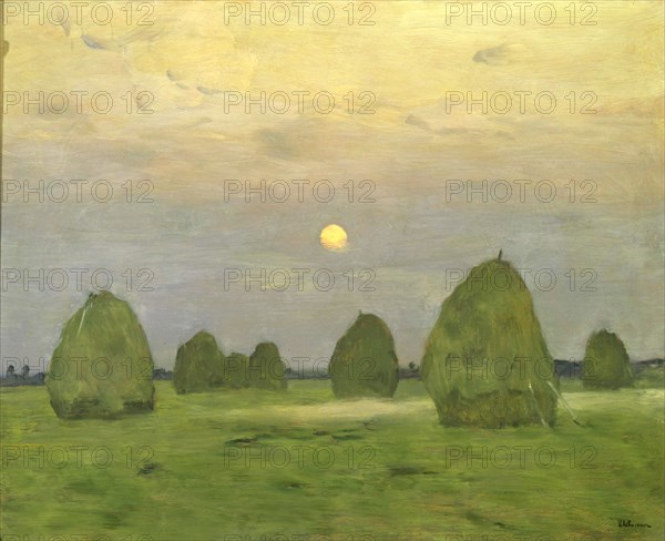 'Twilight, The Haystacks', 1899.  Artist: Isaak Levitan