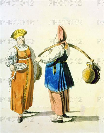 Dairywomen, 1799.  Artist: Christian Gottfried Heinrich Geissler