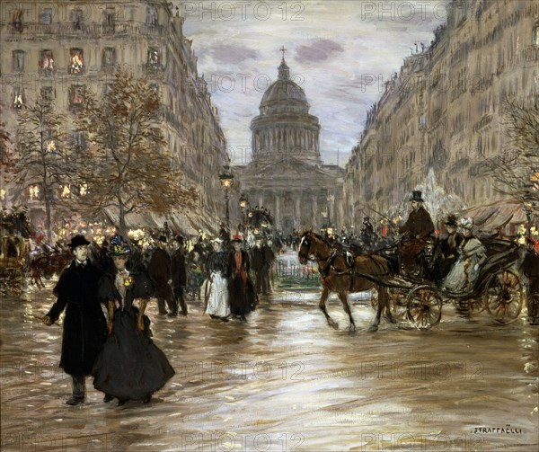 'Boulevard Saint-Michel', late 19th or early 20th century.  Artist: Jean Francois Raffaelli
