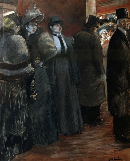 'A Theatre Foyer', late 19th or early 20th century.  Artist: Jean Louis Forain