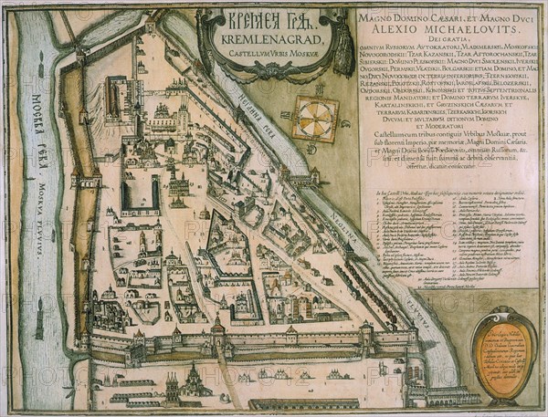 Map of the Moscow Kremlin (Castellum Urbis Moskvae), Russia, 1597. Artist: Willem Blaeu