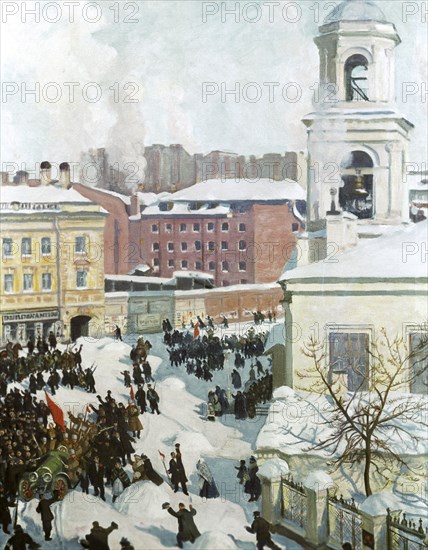 'February 27th, 1917', 1917.  Artist: Boris Mikhajlovich Kustodiev