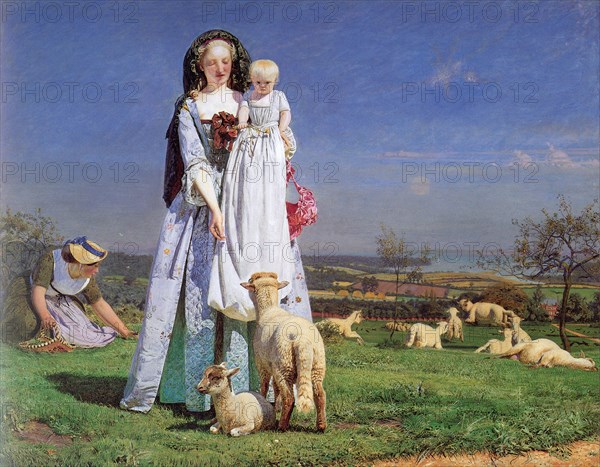 'The Pretty Baa-Lambs', 1859.  Artist: Ford Madox Brown