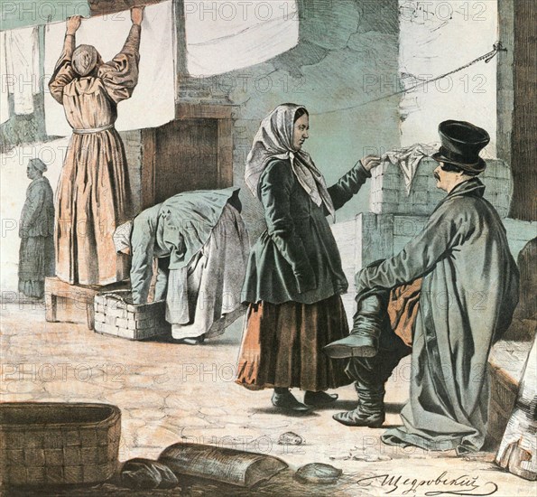 'Laundresses', 1846.  Artist: Ignati Shchedrovsky