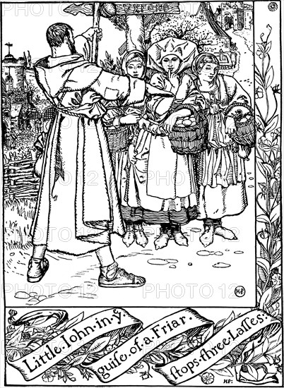 Illustration from the book The Merry Adventures of Robin Hood, by Howard Pyle, 1883.  Artist: Howard Pyle