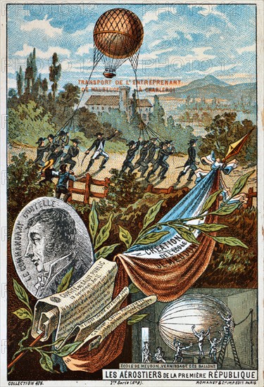 Transport of the balloon 'Entreprenant' from Mauberge to Charleroi, 1794 (1890s).  Artist: Anon