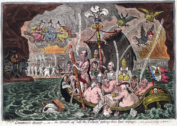 'Charon's Boat, or the Ghosts of all the Talents taking their last voyage', 1807. Artist: James Gillray