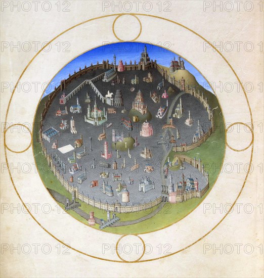 A plan of Rome, 1412-1416. Artist: Hermann Limbourg