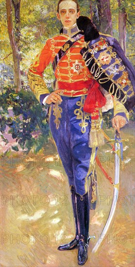 'Portrait of King Alfonso XIII in a Hussar's Uniform', 1907.  Artist: Joaquin Sorolla y Bastida