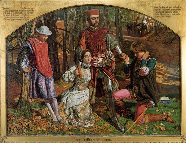 'Valentine Rescuing Sylvia from Proteus', 1851.  Artist: William Holman Hunt