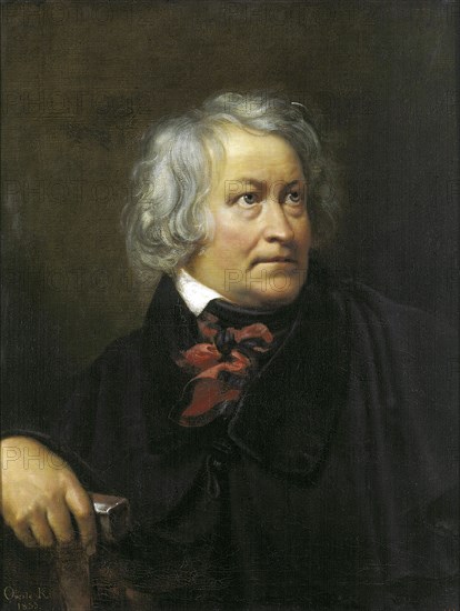 'Portrait of the sculptor Bertel Thorvaldsen', 1833. Creator: Orest Kiprensky.