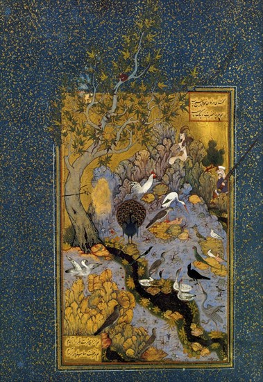 Folio from Mantiq al-Tayr (The Language of the Birds), by Attar, c1600.  Artist: Habib Allah