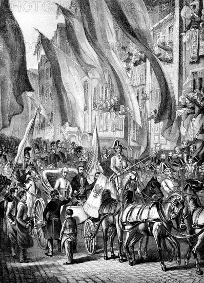 Entry of Archduke John of Austria into Frankfurt, Germany, 11 July 1848.  Artist: Anon