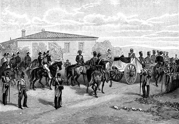 The burial of Lord Raglan near Sevastopol, Crimea, Russia, 1855. Artist: William Simpson