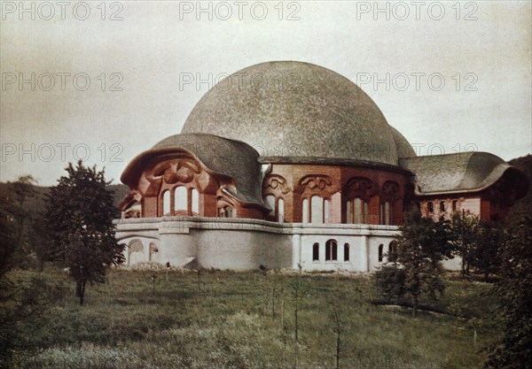 First Goetheanum, front (south) view, Dornach, Switzerland, 1922. Artist: Unknown