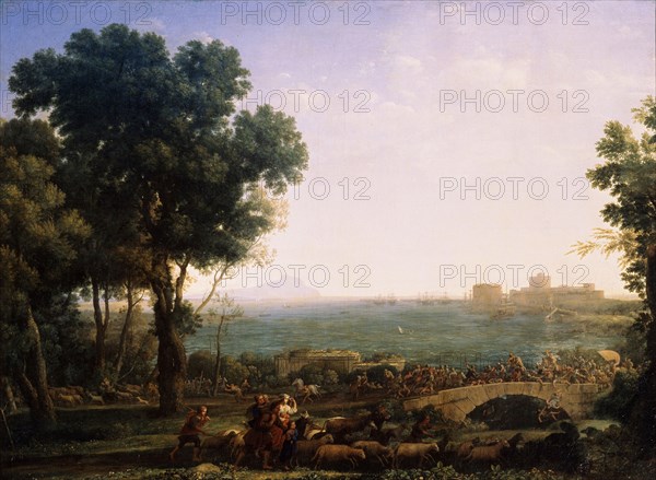 'Battle on the Bridge', (Battle between Emperors Maxentius and Constantine), 1655.  Artist: Claude Lorrain