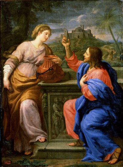 'Christ and the Samaritan Woman at Jacob's Well'. c.17th century. Creator: Carlo Maratti.