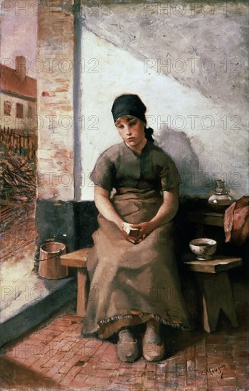 'A Maidservant's Breakfast', 1880s.  Artist: Constantin Emile Meunier