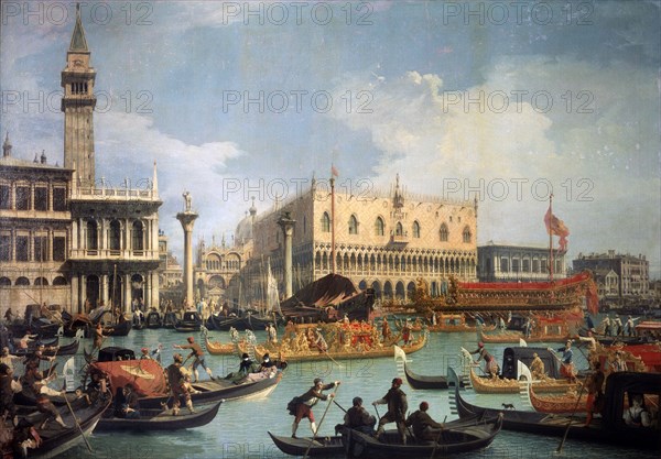 'Buccentoro's Return to the Pier at the Doges' palace', 1730s.  Artist: Canaletto