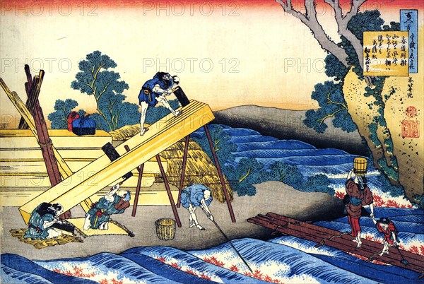 From the series Hundred Poems by One Hundred Poets: Harumichi no Tsuraki, c1830. Artist: Hokusai