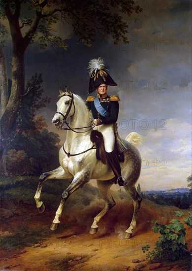 'Equestrian Portrait of Emperor Alexander I', (1777-1825), 1837. Artist: Franz Kruguer