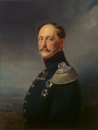 'Portrait of Emperor Nicholas I', (1796-1855), 1852.  Artist: Franz Kruguer