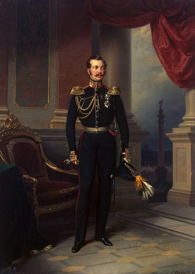 'Portrait of the Crown prince Alexander Nikolayevich', (1818-1881), c1840. Artist: Franz Kruguer