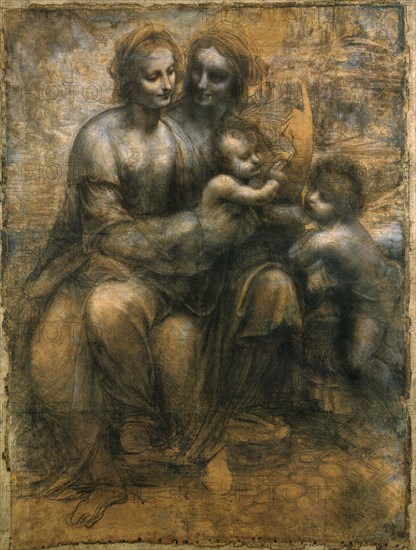 'The Virgin and Child with Saint Anne and Saint John the Baptist, c1500.  Artist: Leonardo da Vinci