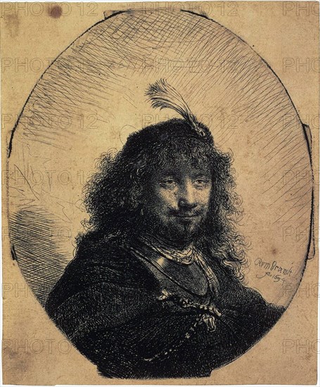 'Self-Portrait in a Cap with a Plume and a Sabre', 1634.  Artist: Rembrandt Harmensz van Rijn